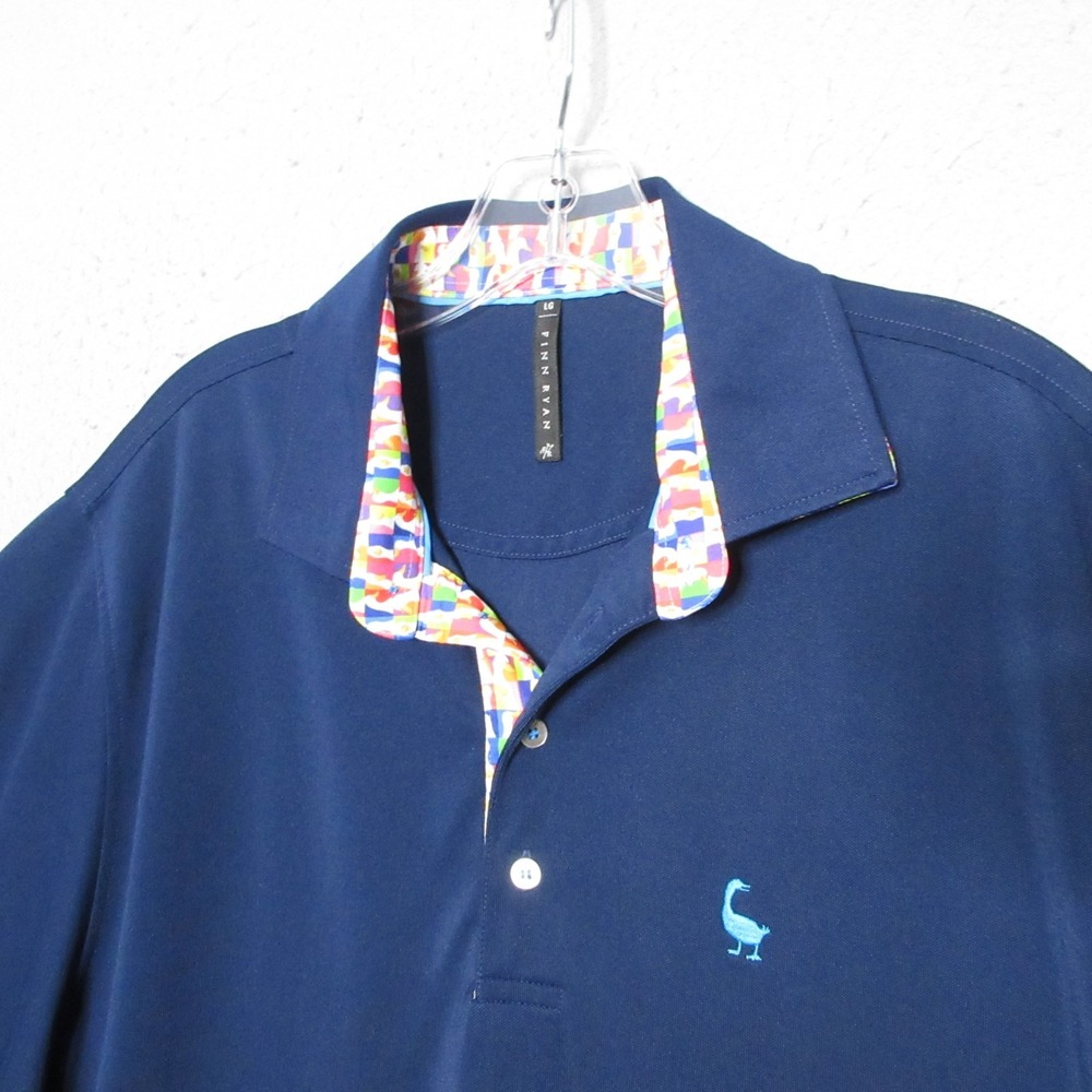Finn Ryan Polo Shirt Men Large Blue Golf Performance Short Sleeve Logo‎